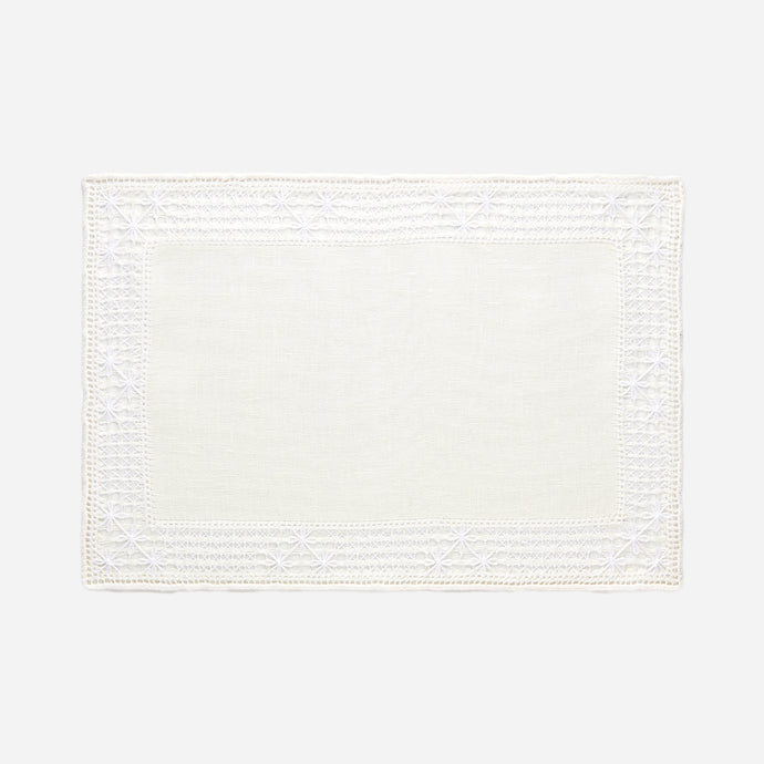 Mozzano Embroidered Placemat White