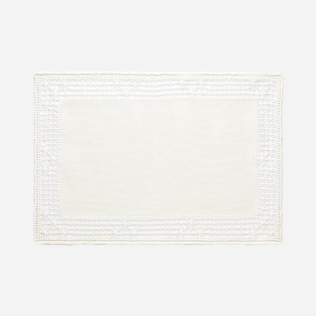Mozzano Embroidered Placemat White