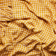 Load image into Gallery viewer, Wes Gingham Frill Tablecloth Mustard
