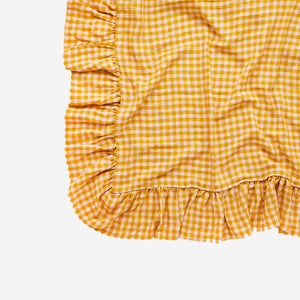 Wes Gingham Frill Tablecloth Mustard