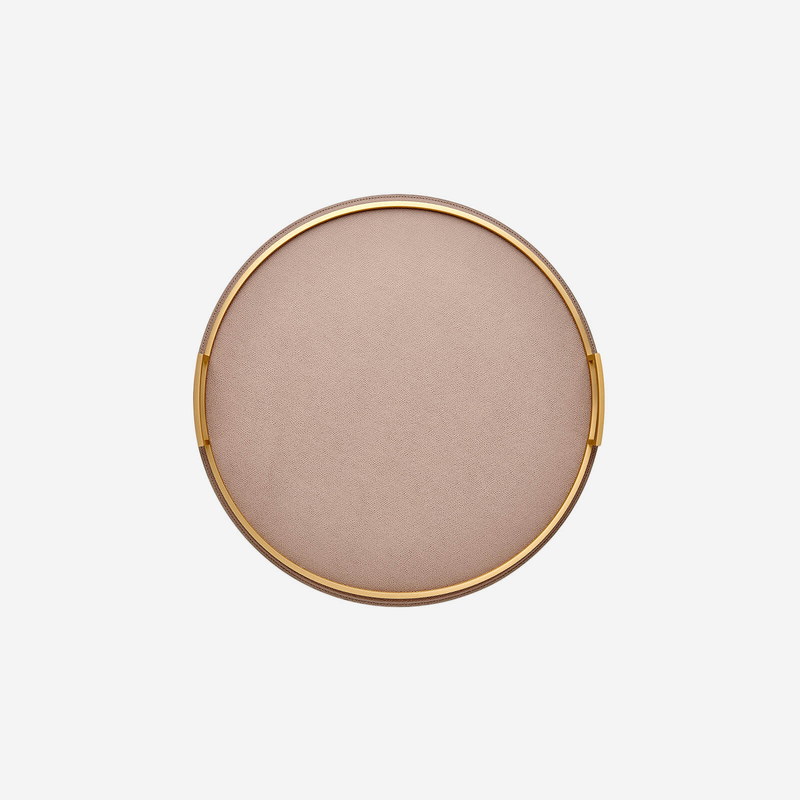 Defile Medium Round Leather Tray Dove Giobagnara