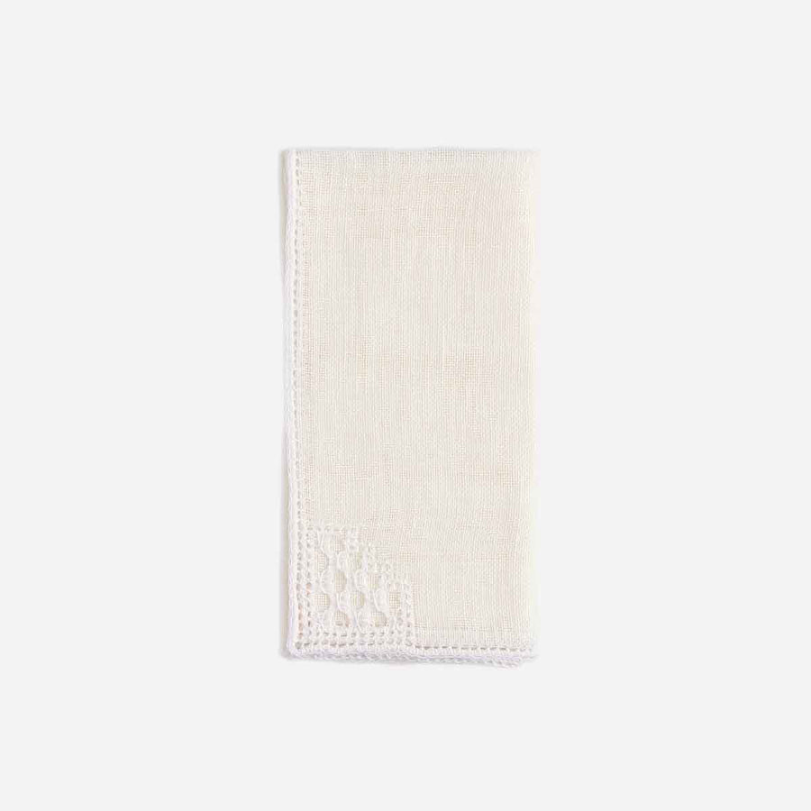 Bonadea Mozzano Embroidered Napkin - White