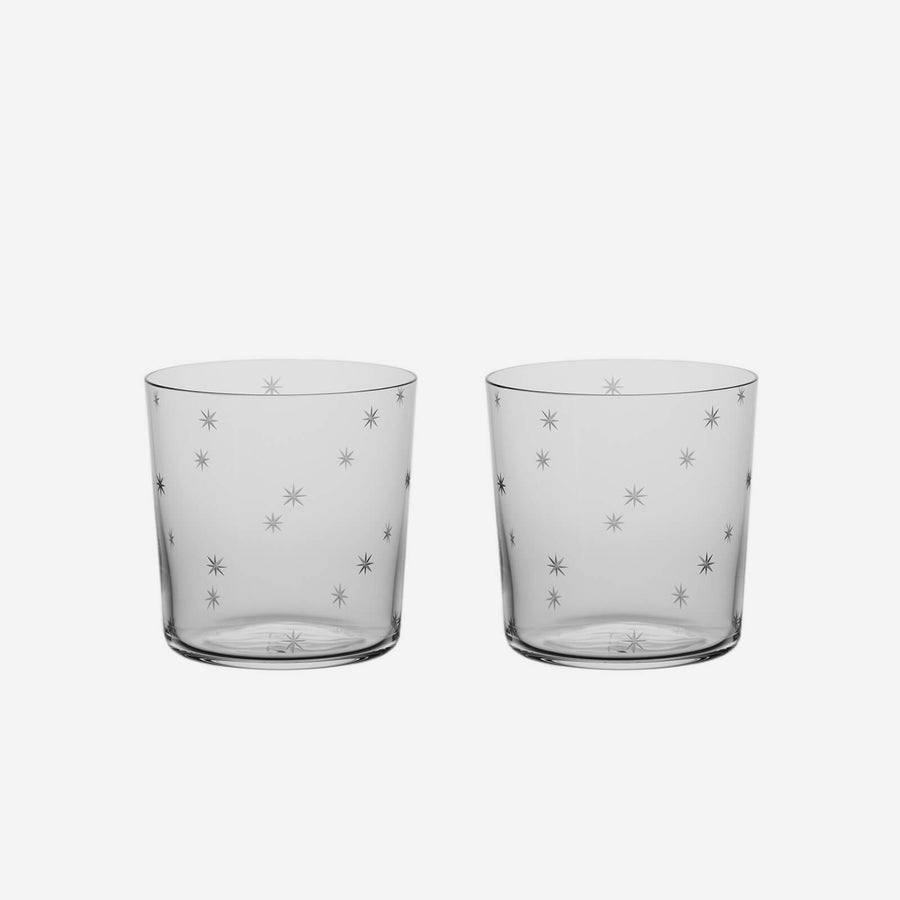 Richard Brendon Star Cut Rocks Glass - Set of 2