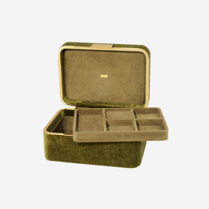 Beauvais Velvet Jewellery Box Moss