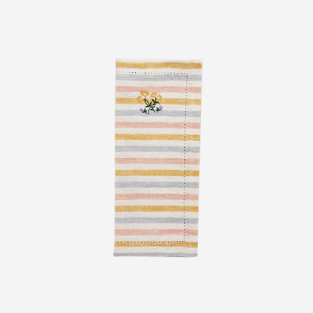 Multi Stripe Embroidered Napkin