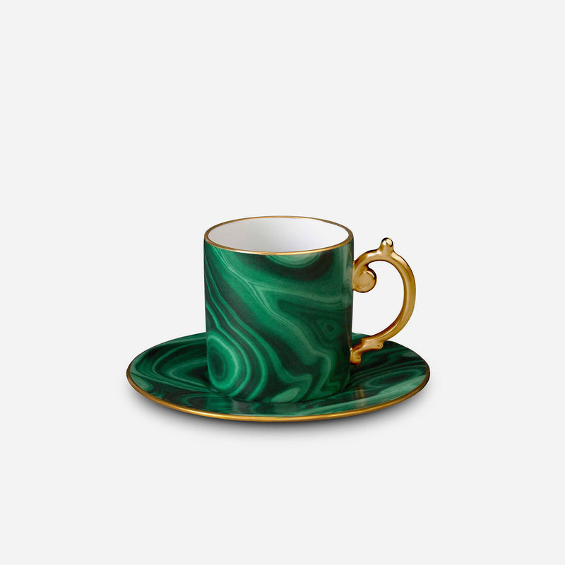 Malachite Espresso Cups and Saucers - Set of 6