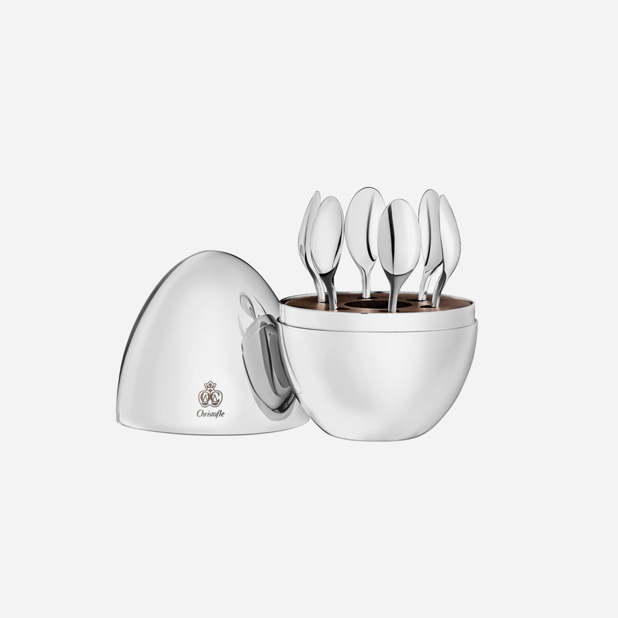 Christofle MOOD 6-Piece Silver Plated Espresso Spoons Set