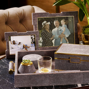 Classic Shagreen Serving Tray Chocolate