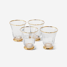 Load image into Gallery viewer, AERIN Sophia Set of Four Gold Rimmed Tumblers - BONADEA
