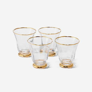 AERIN Sophia Set of Four Gold Rimmed Tumblers - BONADEA