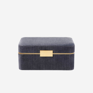 AERIN Beauvais Velvet Jewelry Box Dusk Blue