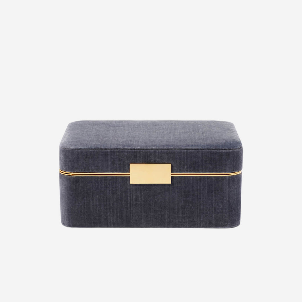 AERIN Beauvais Velvet Jewelry Box Dusk Blue