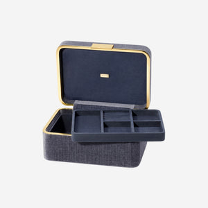 AERIN Beauvais Velvet Jewelry Box Dusk Blue