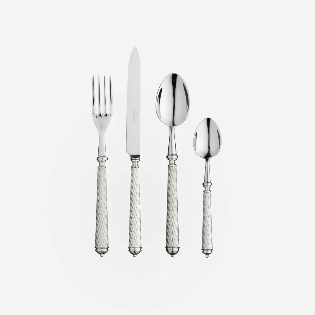 Alain Saint-Joanis Cable 4-Piece Silver Plated Cutlery Set -BONADEA
