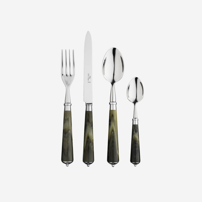 Alain Saint-Joanis Julia Green Marble 4-Piece Cutlery Set -BONADEA