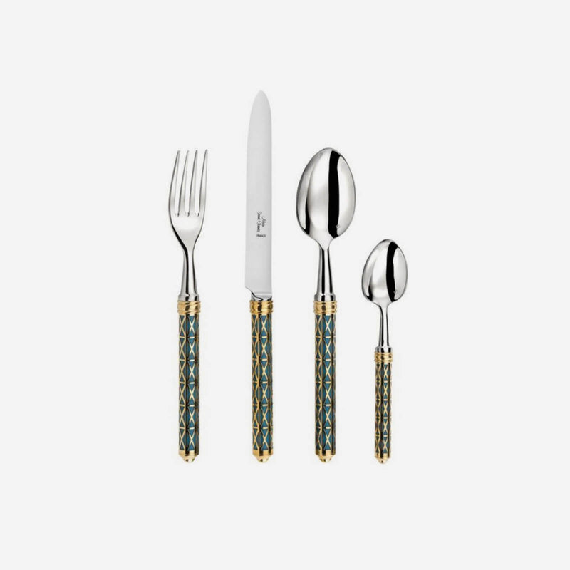 Alain Saint-Joanis Louxor Gold & Blue 4-Piece Cutlery Set