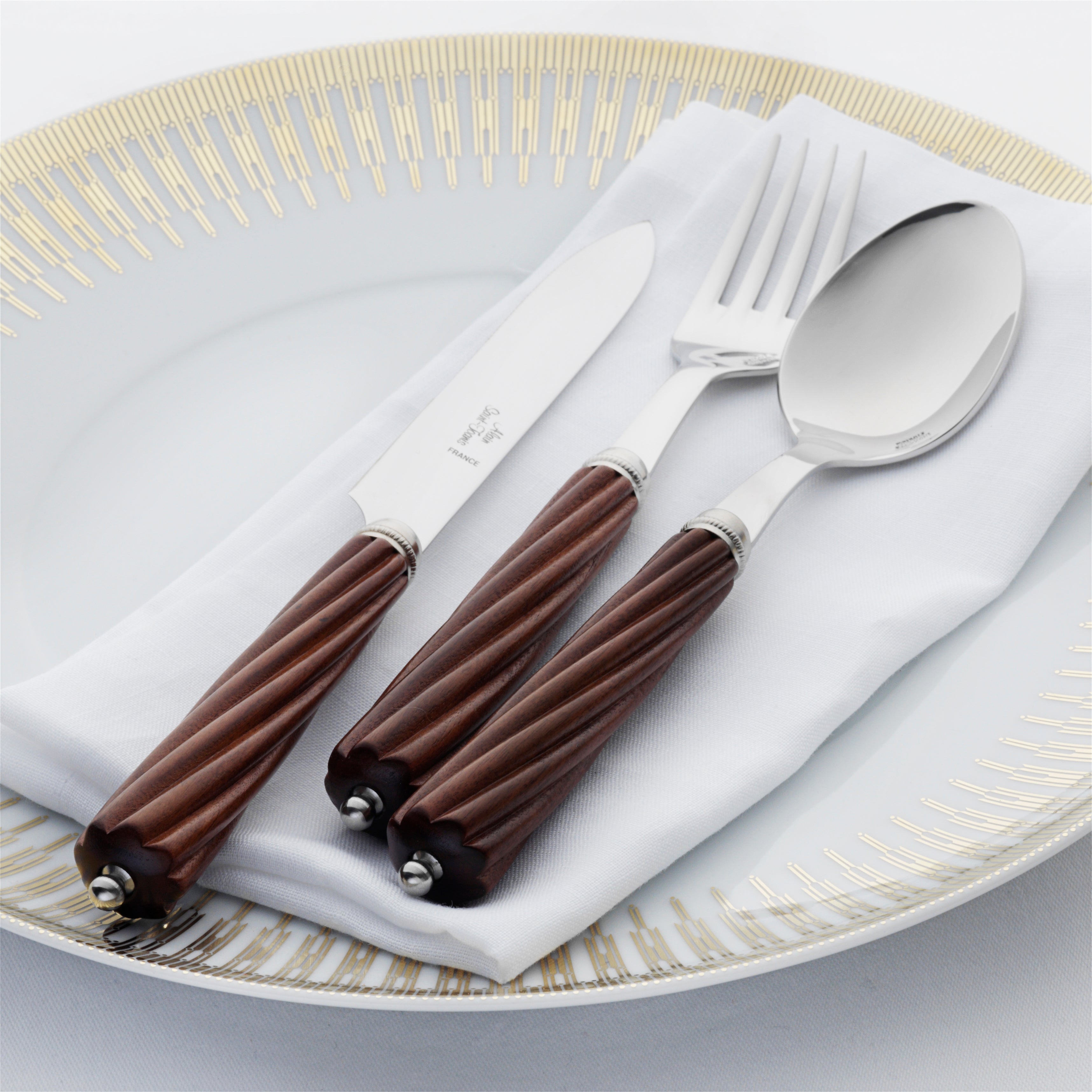 シャンソンシャンソニエセット Bonadea | Alain Saint Joanis | Orégon Rosewood 4-Piece Cutlery Set