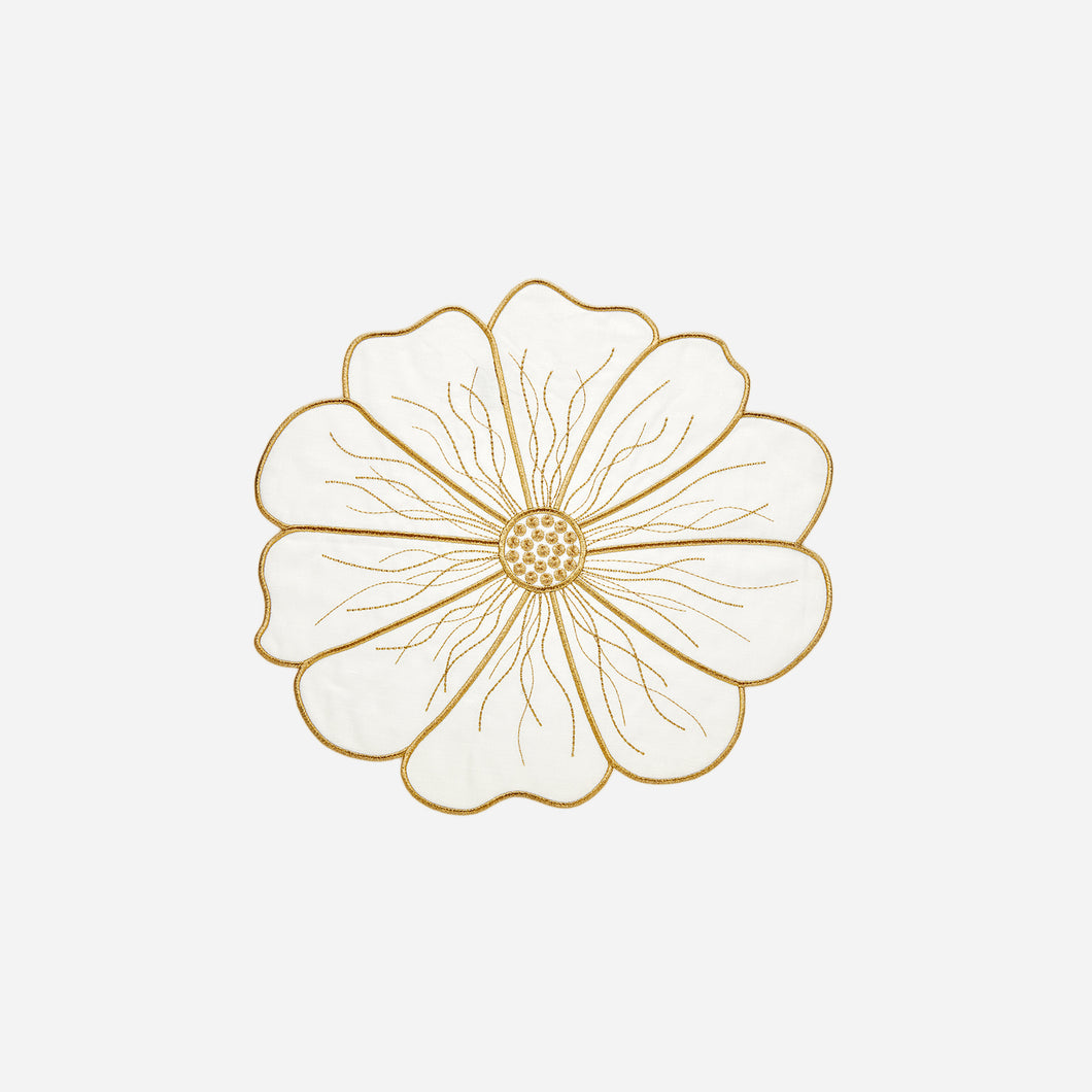 Anemone Placemat White & Gold