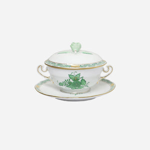 Apponyi Bowl with Lid Green