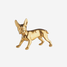 Load image into Gallery viewer, Augarten Wien 1718 - Gold French Bulldog Place Card Holder
