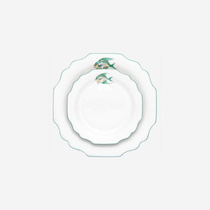 Augarten Wien 1718 - Belvedere Greater Weaver Turquoise Fish Plate - BONADEA