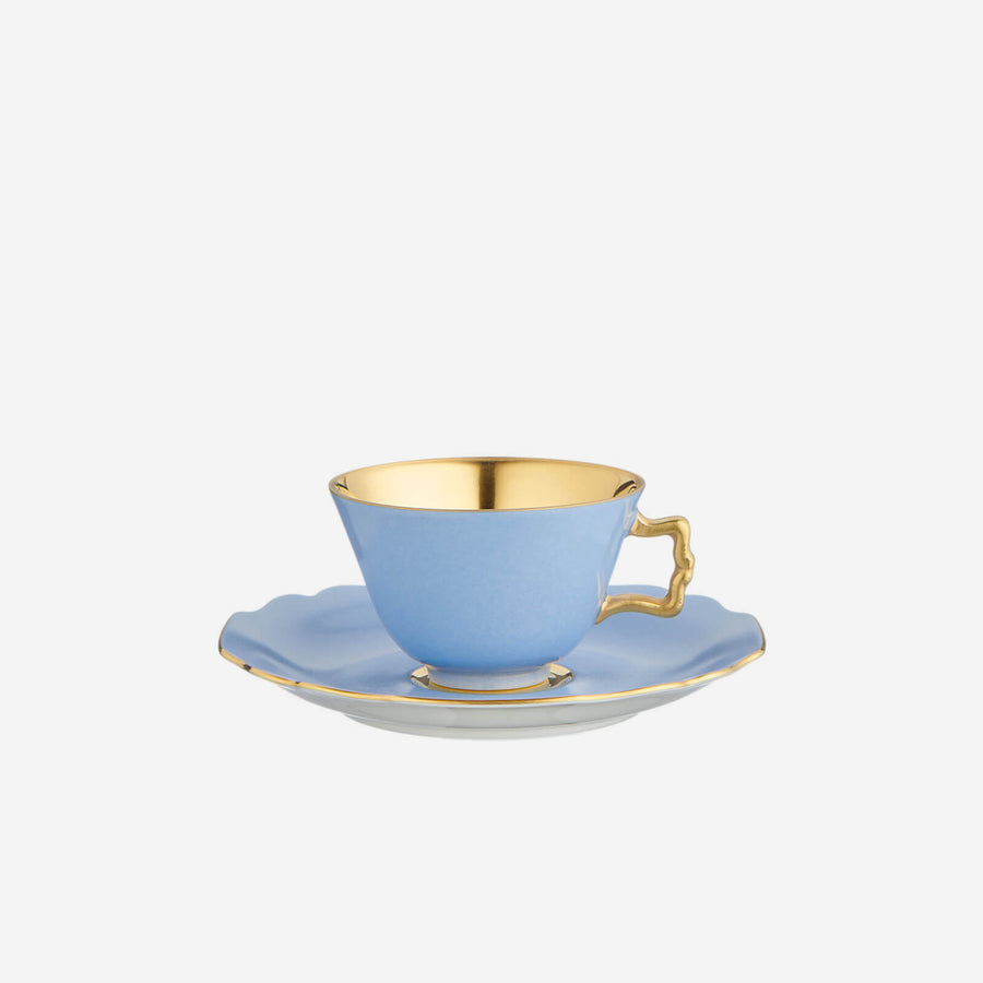 Augarten Wien 1718 Belvedere Light Blue Espresso Cup & Saucer