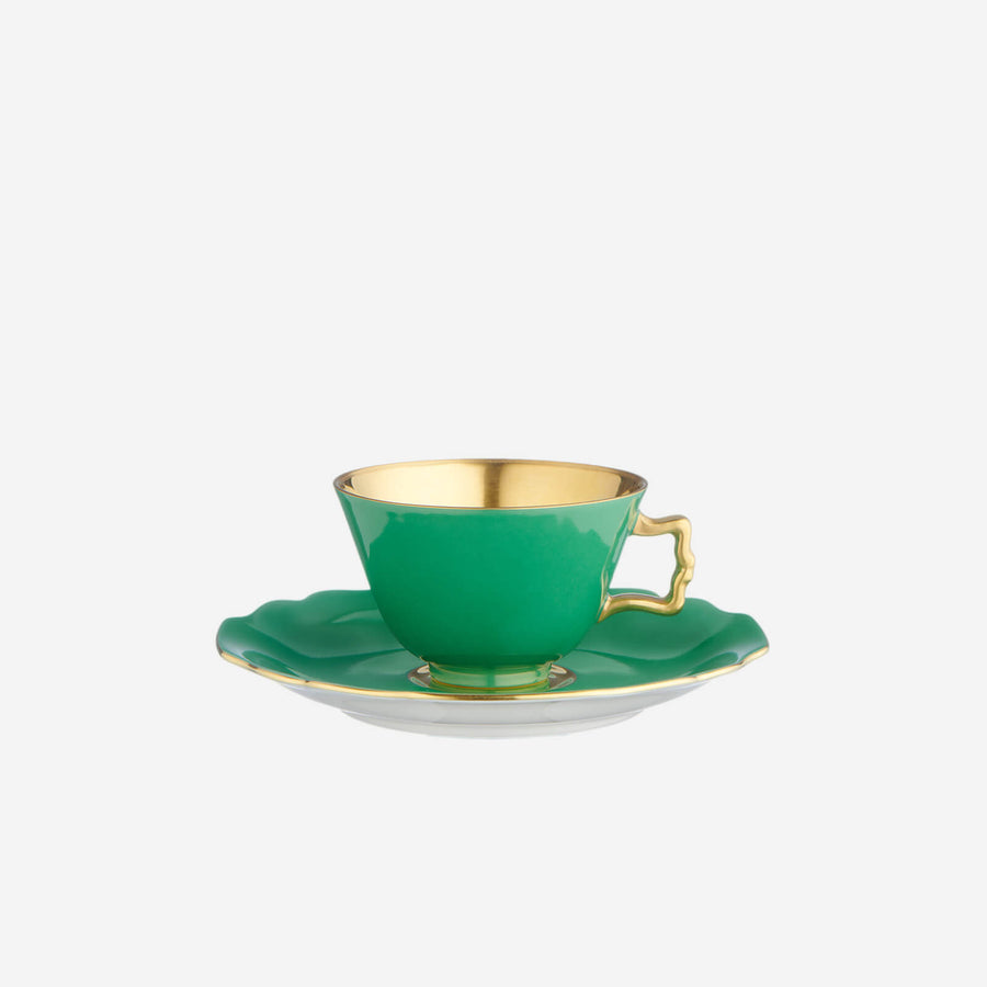 Augarten Wien 1718 Belvedere Emerald Espresso Cup & Saucer