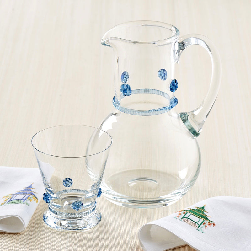 Soft Blue Rosettes Pitcher Bonadea