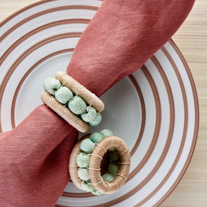 Berry Napkin Rings Aqua - Set of 4