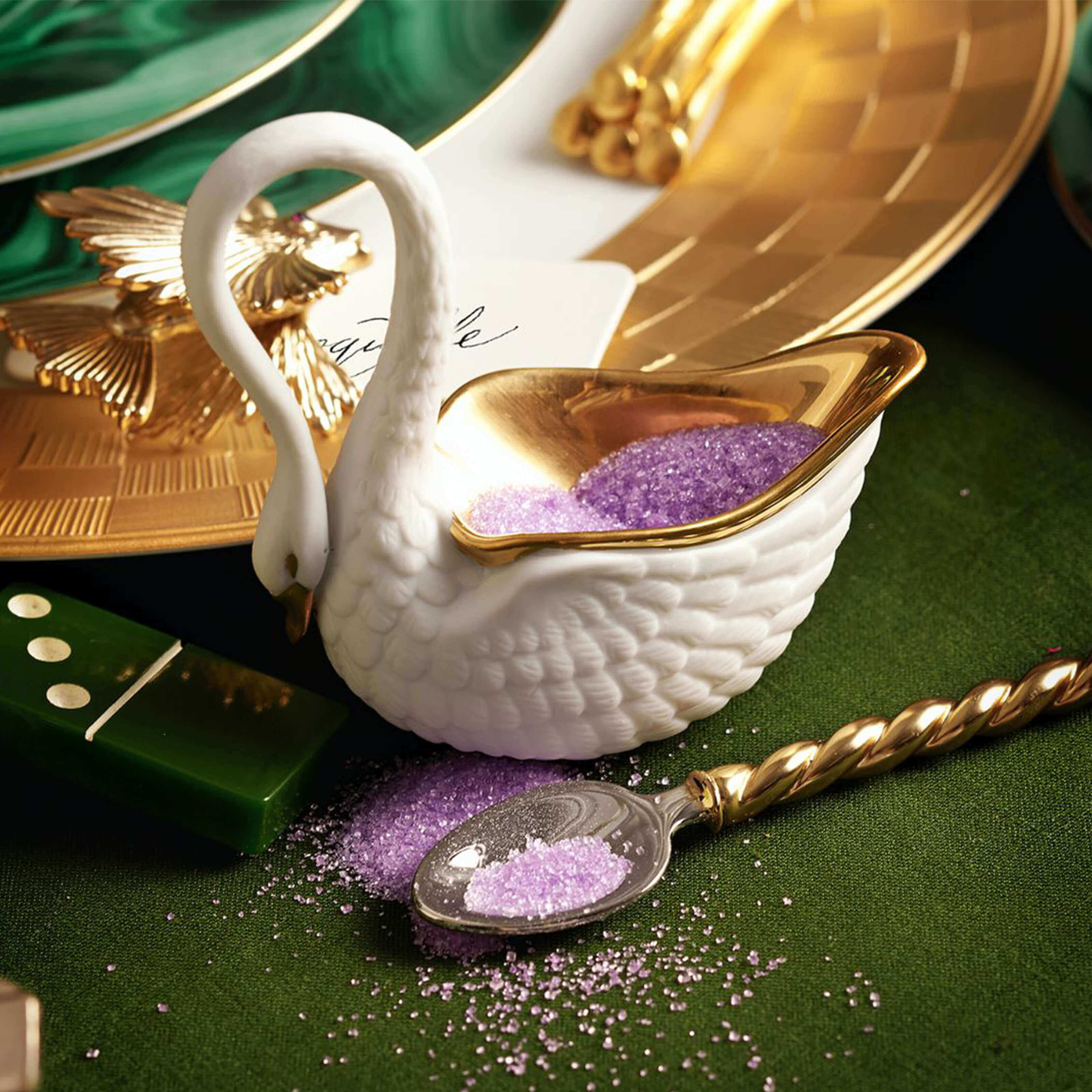 BONADEA | L'Objet Swan Salt Cellar - White | Bonadea