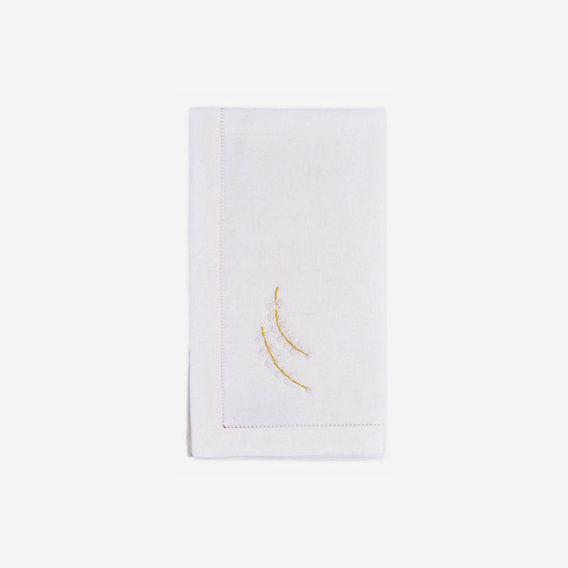 Bonadea Blossoms Hand-embroidered Dinner Napkins