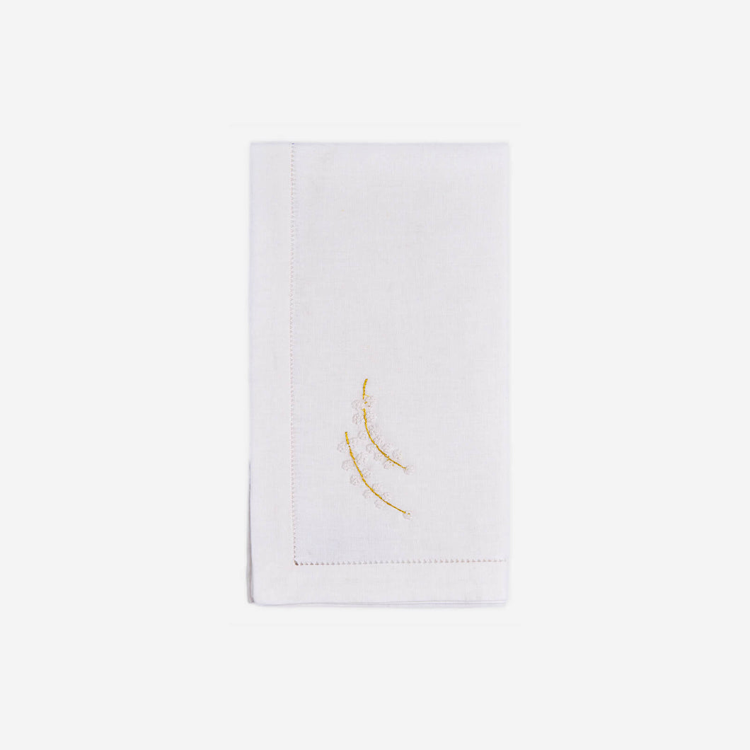 Bonadea Blossoms Hand-embroidered Dinner Napkins