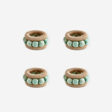 Load image into Gallery viewer, Berry Set of 4 Napkin Rings Aqua bonadea
