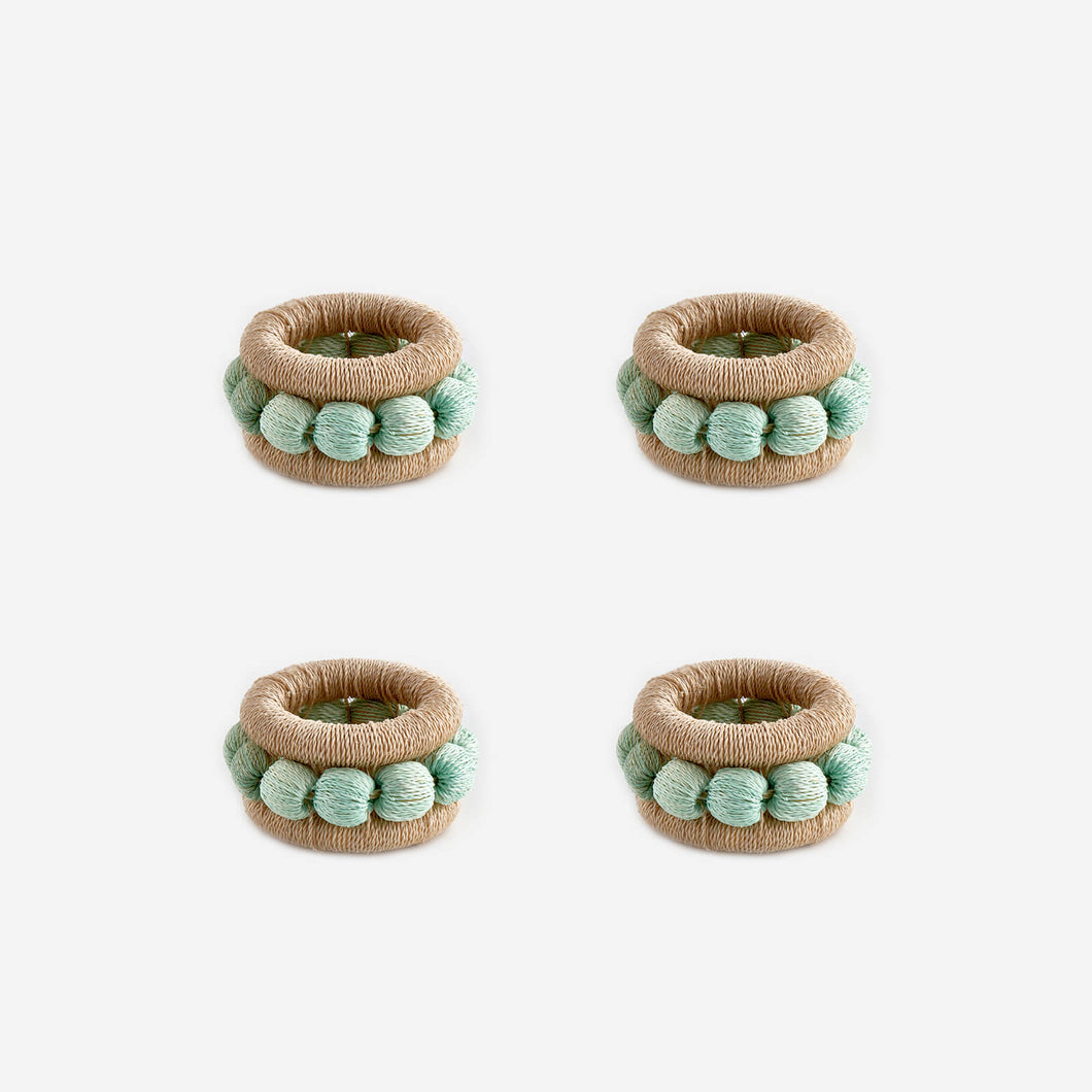 Berry Set of 4 Napkin Rings Aqua bonadea