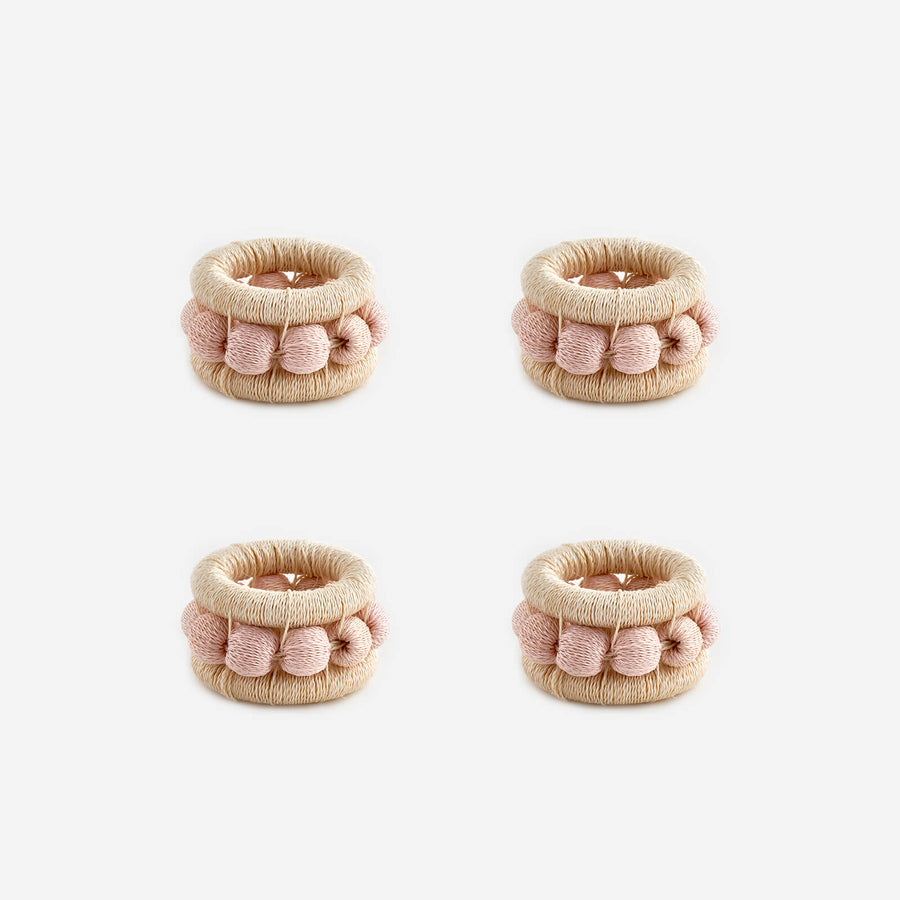 Bonadea Berry Napkin Ring Blush -  Set of 4
