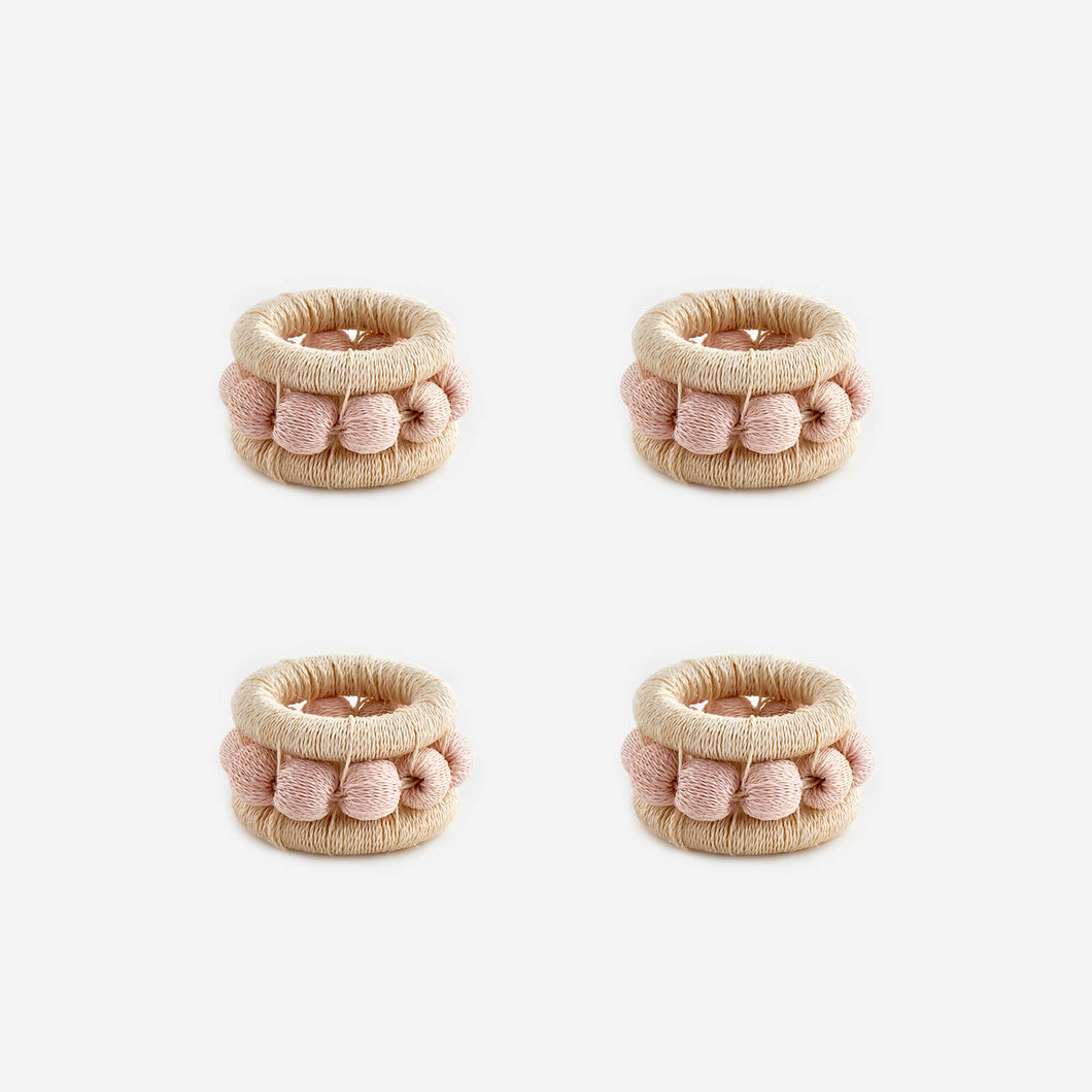 Berry Set of 4 Napkin Rings Blush bonadea