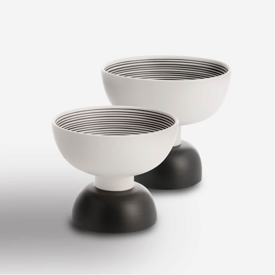 Bitossi Ceramiche B&W Tall Raised Bowl