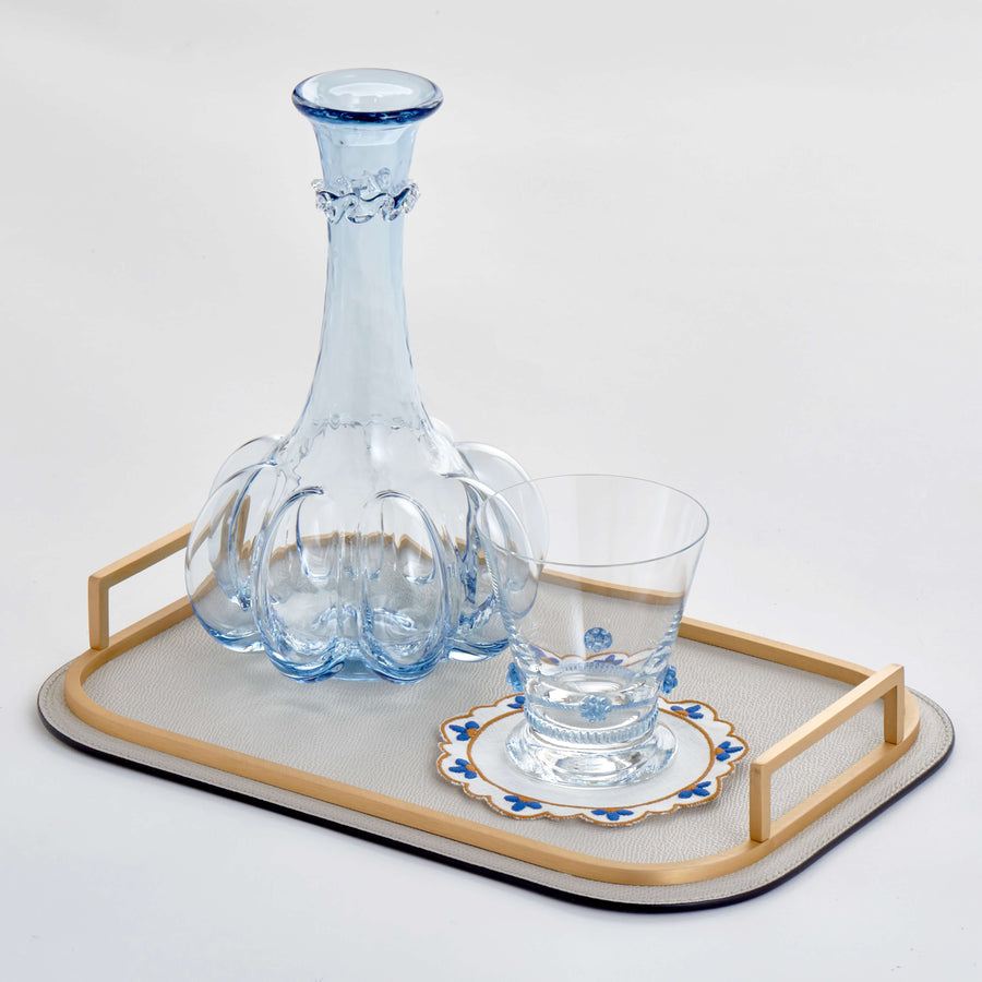 Los Encajeros Blue Flower Cocktail Coaster - Set of 4