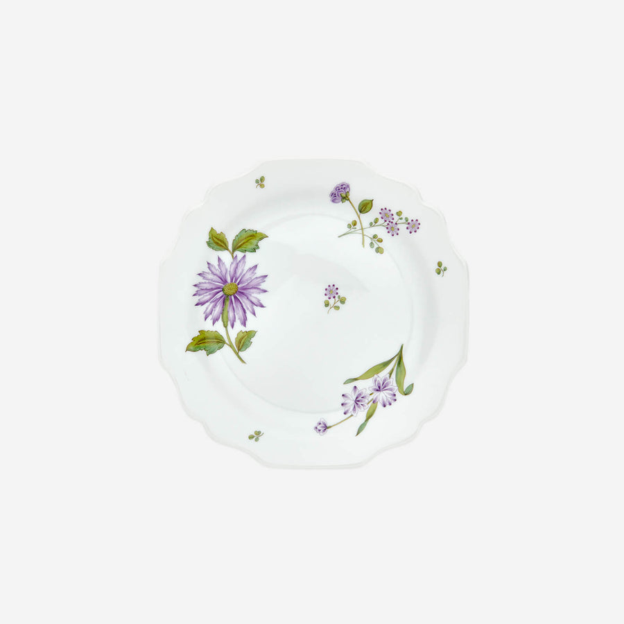 Augarten Wien 1718 Lilac Floral Bouquets Dessert Plate - Dahlia