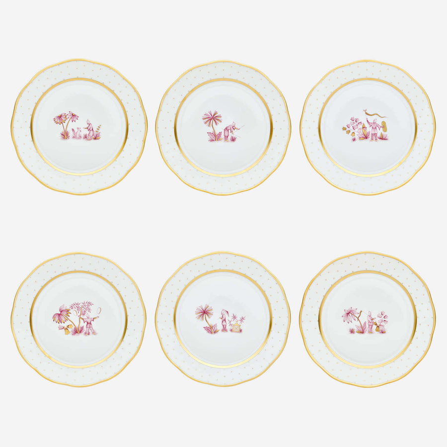 Herend Fodo Dinner Plate Pink - Set of 6