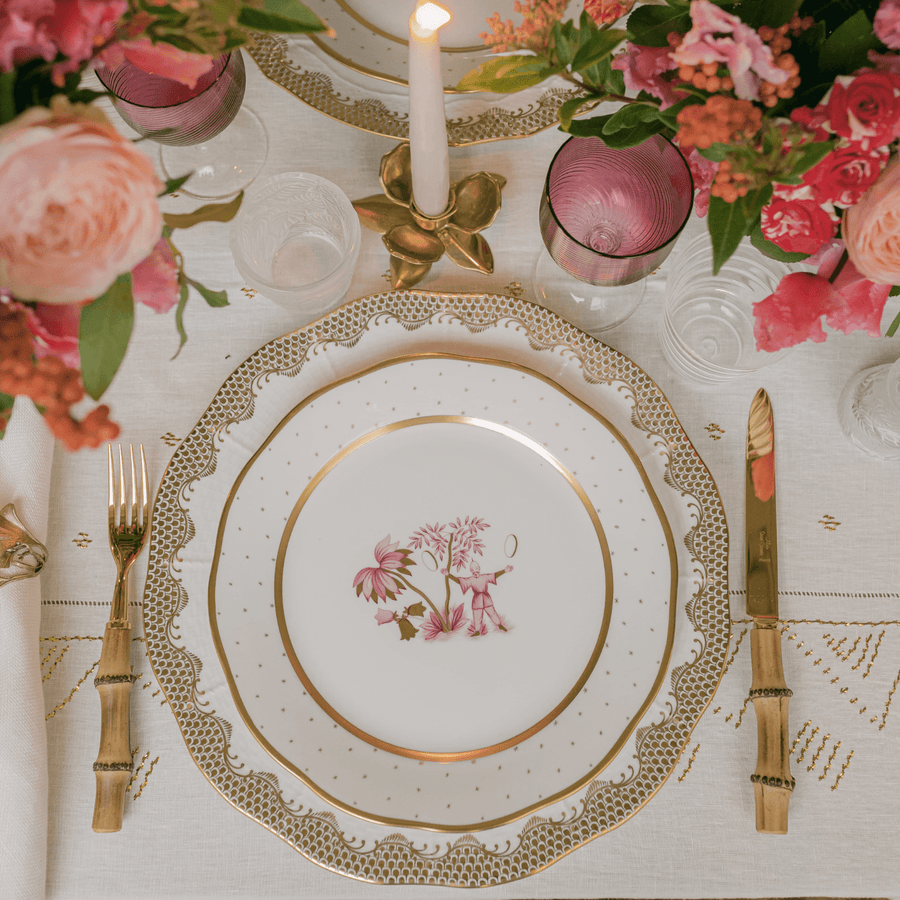 Herend Fodo Dinner Plate Pink - Set of 6