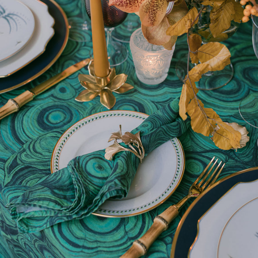 Summerill & Bishop Malachite Linen Napkin