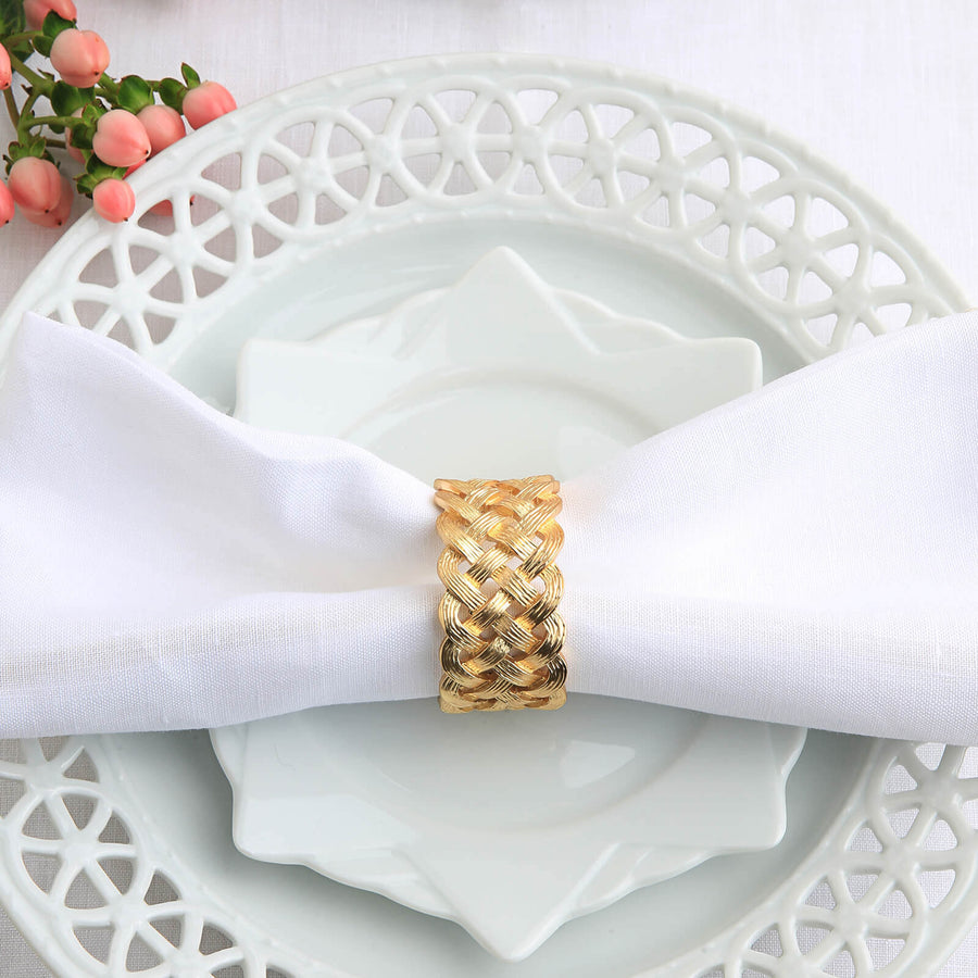 L'Objet Braid Gold Napkin Ring - Set of 4