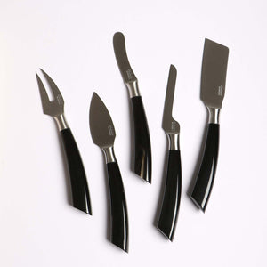 Set of Five Buffalo Horn Cheese Knives
