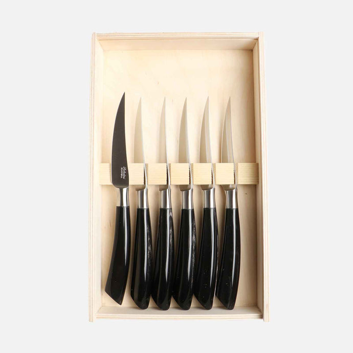 Set of Six Buffalo Horn Table Knives