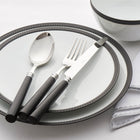 L'Objet Soie Tressée Black Dessert Plate