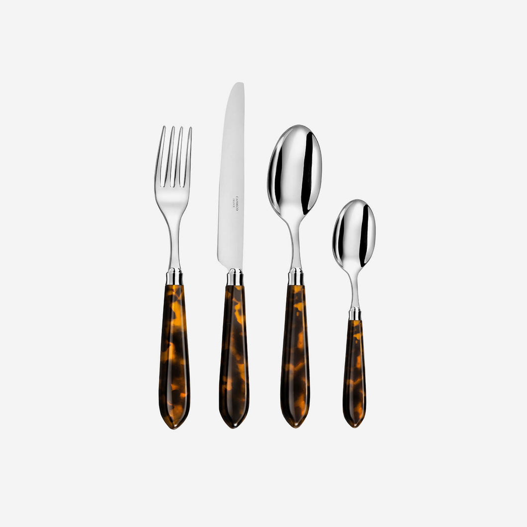 CAPDECO Omega 4-Piece Cutlery Set in Tortoiseshell - BONADEA