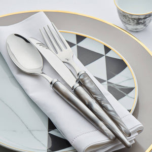 Capdeco Flatware -  Tang Pearl Grey 4-Piece Cutlery Set  - BONADEA