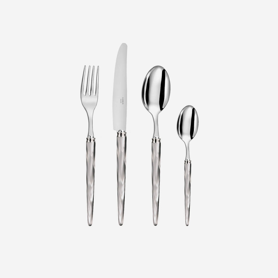 Capdeco Flatware -  Tang Pearl Grey 4-Piece Cutlery Set  - BONADEA