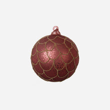 Load image into Gallery viewer,  Set of 2 Glitter Embellished Glass Christmas Baubles - BONADEA
